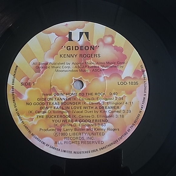 Kenny Rogers - Gideon LP - Picture 6 of 7